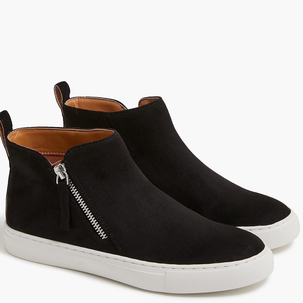 Brand New in Box J.Crew Microsuede Side Zip High Top Sneakers - Picture 6 of 6